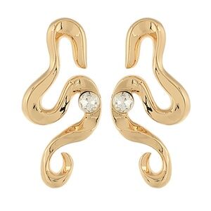 Designed Geometric Liner & Stone Earrings